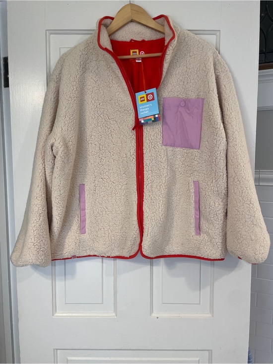 Lego Jackets & Blazers - Lego Cream Sherpa Jacket with Pink and Red Trim